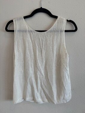 MLV White Beaded Sleeveless Top Size S